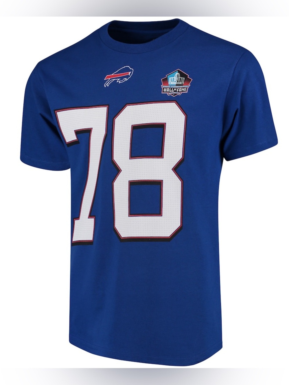 MAJESTIC Buffalo Bills Bruce Smith Royal Hall of Fame T-Shirt Size Large